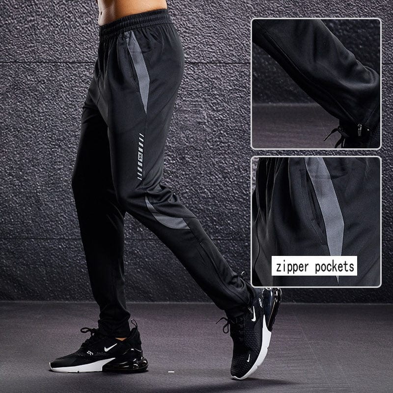 Pantaloni de sport Pantaloni de alergare pentru bărbați, cu buzunare cu fermoar Pantaloni de antrenament și de jogging pentru bărbați, îmbrăcăminte sport ocazională, pantaloni pentru bărbați