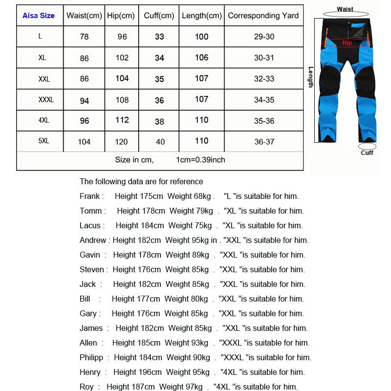 TRVLWEGO Men Hiking Camping Pants Wear-Resistant Quick Dry Anti-UV Pant Waterproof Elastic Trousers 5XL Climbing Trekking Summer