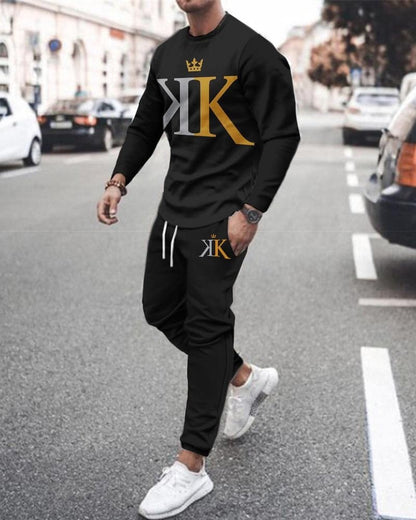 Men' s 3D SET Printed Long Sleeve Suit Men' s Sportswear Long Sleeve Men's