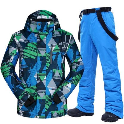 Ski Suit Men Winter Warm Windproof Waterproof Outdoor Sports Snow Jackets and Pants Hot Ski Equipment Snowboard Jacket Men Brand