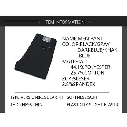 BROWON  New Arrival Casual Pants Men Mid Waist Straight Formal Long Trouser Adult Solid Color Flat Design Pant Business Men
