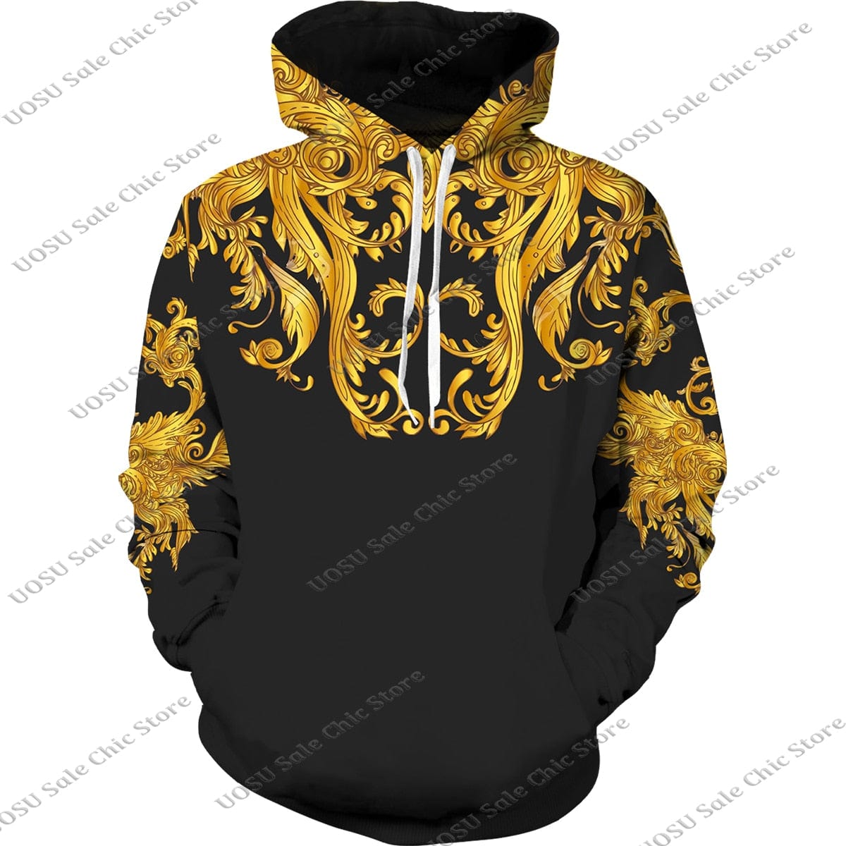 Men Women Golden Pattern Head Printed Hoodie/Trousers/Suit Graphic Oversize Hoodie Pants Tracksuit Mens Clothes Chandal