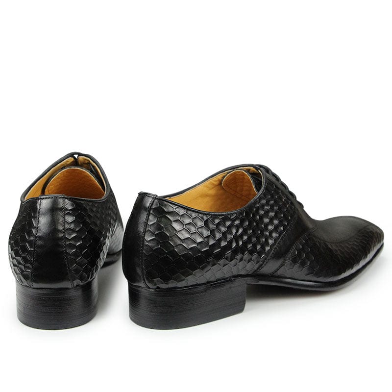 Pantofi de rochie pentru bărbați din piele oxford sociali ocazional model clasic office soulier homme imprimare manuală care crește înălțimea ABS01