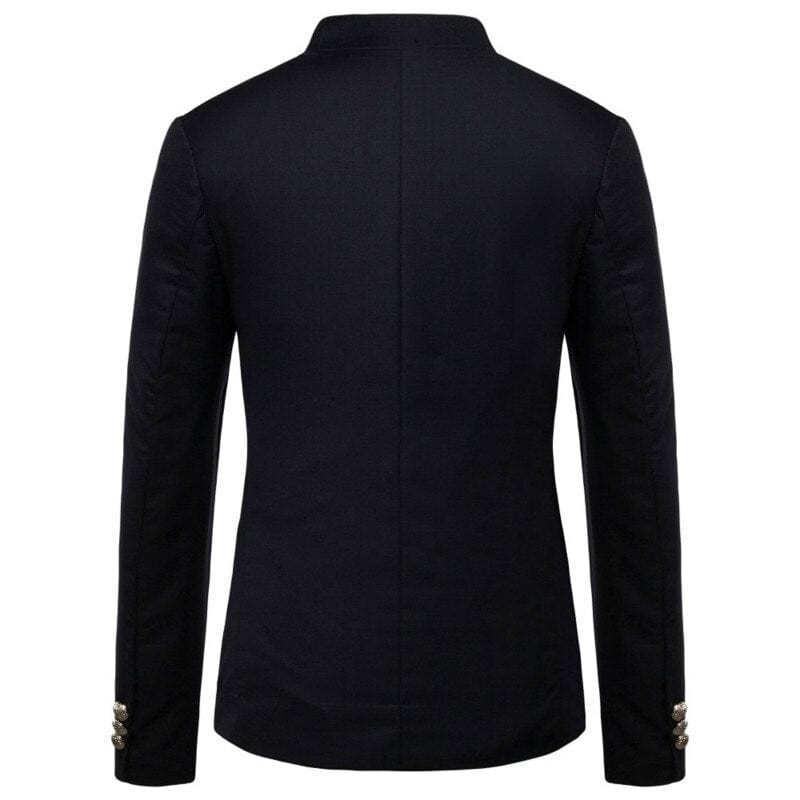 2022 Spring New Men&#39;s Fashion Button Decorative Blazer Coat Chinese Style Slim Fit Stand Collar Solid Color Suit Jacket