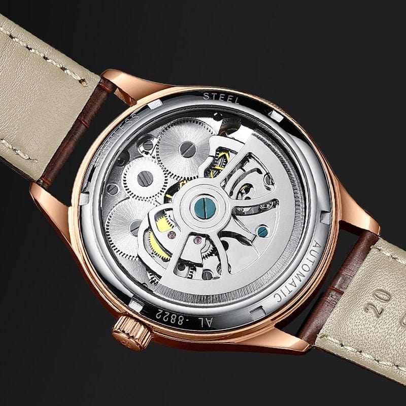 AILANG Original Design men&#39;s Double Flywheel Automatic Mechanical Watch Fashion Leisure Business Luxury Clock