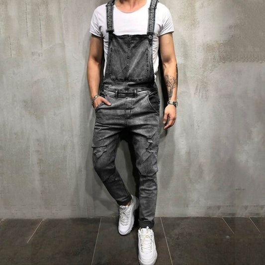 Mens Summer Solid Denim Overalls Jumpsuit Dungaree Suspender and Brace Bibs Pants Jumpsuit Trousers S-3XL For Free Shipping 2023