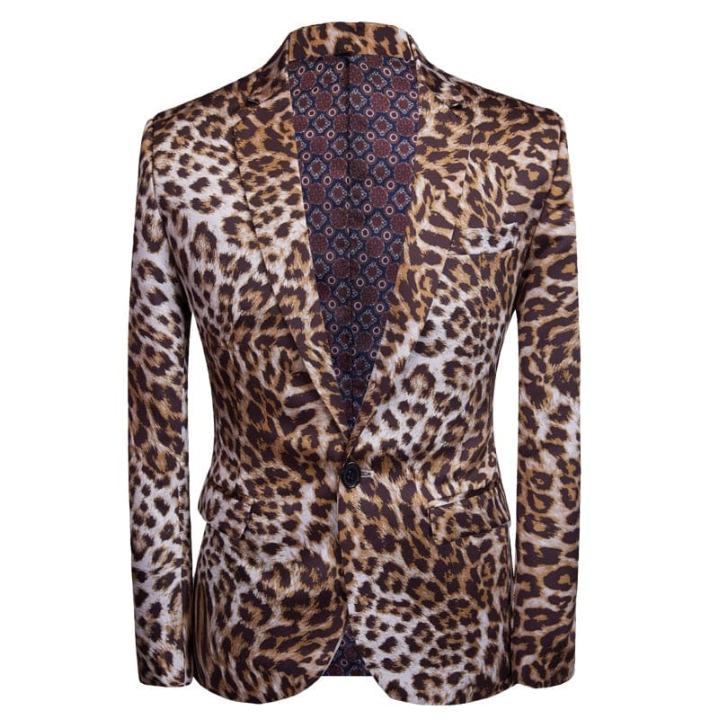 2022 Moda Bărbați Casual Boutique Imprimare Leopard Stil Club de noapte Costum Jachetă Pantaloni/Bărbat Două Piese Blazere Palton Set Pantaloni