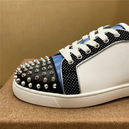 Luxury Shoes Men's Shoes Red Sole Shoes Leather Low Top Rivet Men's Shoes Casual Shoes Couple Shoes Casual Sports Shoes35-48