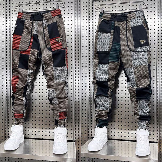 Pantaloni de jogging pentru bărbați, brand de designer, hip hop, îmbrăcăminte de stradă, nou în modă, pantaloni largi în carouri, cu flori, pantaloni de sport casual Harajuku, în aer liber