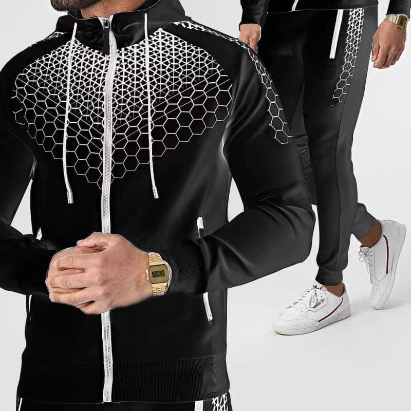 2022 Men&#39;s Tracksuits Spring Zipper Jacket+Jogging Pants 2 Piece Set Male Casual Hooded Sportswear Sets Autumn Gyms Sweat Suits