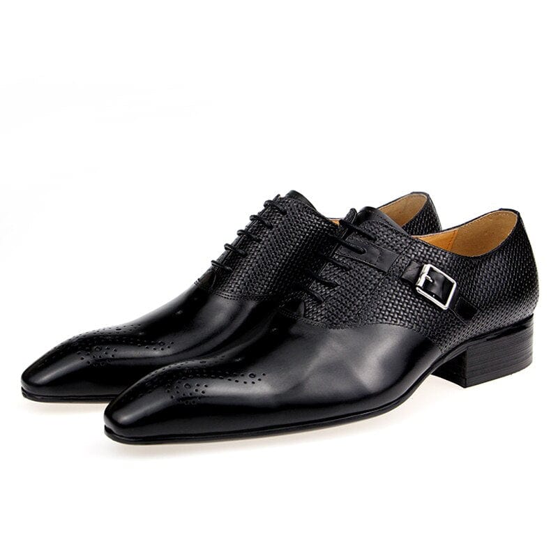 Spring Autumn New Men Casual Oxford Business Genuine Leather Dress Shoes Pointed Toe Lace Up Zapatos Hombre Wedding Banquet Suit