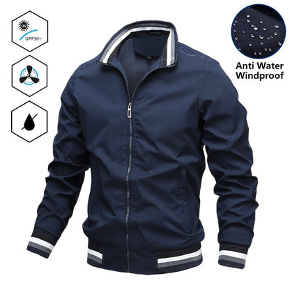 Men Fashion Jacket Men New Casual Windbreaker Bomber Jacket Coats Men  Spring Autumn Outdoor Waterproof Slim Jackets Mens