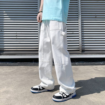LAPPSTER Men Patchwork Baggy Casual Jeans Pants  Mens Y2k Japanese Streetwear Denim Trousers Male Vintage Kpop Fashion Jeans
