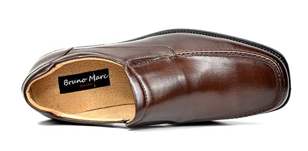 Bruno Marc Men&#39;s luxury brand shoes Slip on Leather Lined Square Toe Dress Loafers Shoes for Men Casual Weekend Formal Work