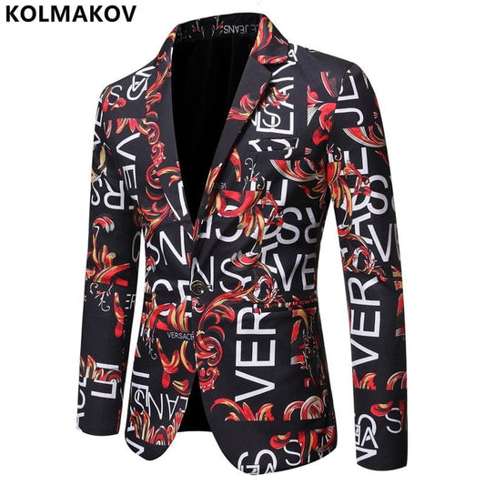 2022 Spring and Autumn New Men&#39;s Classic Fashion Versatile Printed Suits Men&#39;s Casual Slim Fit Large Size High Quality Suits 4XL