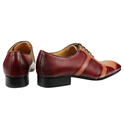 Formal Shoes for Men High Quality Genuine Leather Designer Social Lace Up Shoe Man Wedding Dress Sapato Oxford Mixed Color Adult