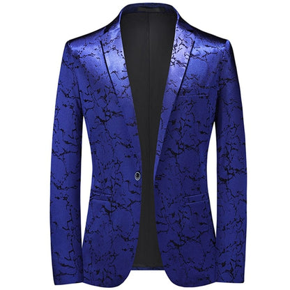 Fashion New Men's Casual Boutique Business Personalized Printing Slim Fit Suit Coat Blazers Jacket Dress Big Size 6XL