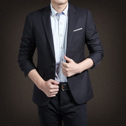 2022 Fashion New Men&#39;s Casual Boutique Business Solid Color Single Button Suit Blazers Jacket Coat