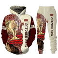 Lion Printed Men Hoodies Two Piece Sets Autumn Winter Male Hoodie Jogging Tracksuit Autumn Winter Mens Hooded Sweatshirt Sets