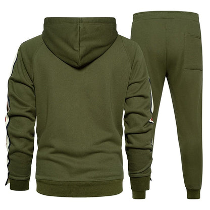 Military Tracksuit Men Autumn Casual Set Male Streetwear Joggers Hooded Jackets + Pants 2 Piece Sets Army Green Sportsuits
