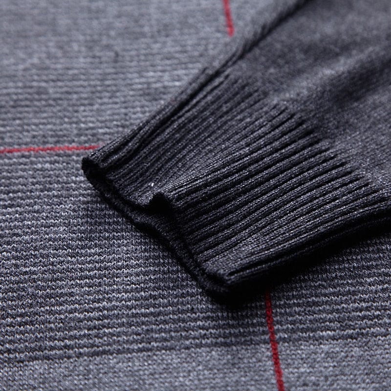 Zipper Thick Warm Winter Striped Knitted Pull Sweater Men Wear Jersey Mens Pullover Knit Mens Sweaters Male Fashions 93003