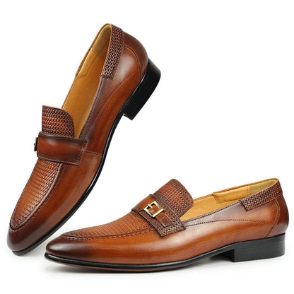 Men's Genuine Leather Slip-On Dress Loafers