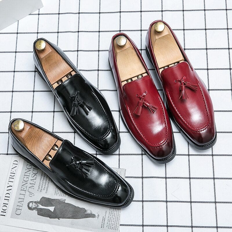 Loafers for Men  Wedding Shoes Red Pu Leather Tassels Men Handmade Shoes Free Shipping for Men Shoes Zapatos Hombre Vestir