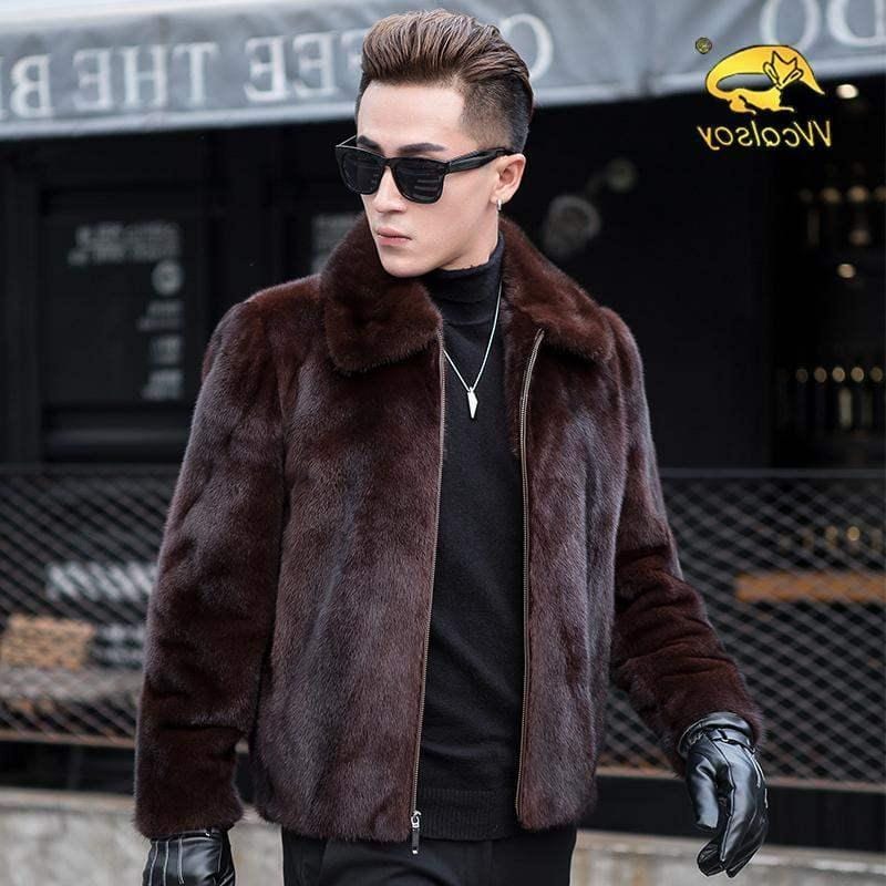 Autumn Winter New Men's Faux Mink Fur Coat Lapel Thick Warm Jackets Fashion Mens Eco-Friendly Faux Fur Coats Jackets L49