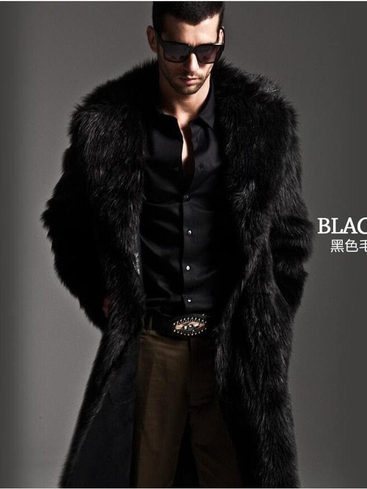 2020 Autumn and Winter Men's Faux Fur Large Lapel Fur Long Men's Faux Fur Jacket fashion thicken Men's Overcoat Mens Clothing
