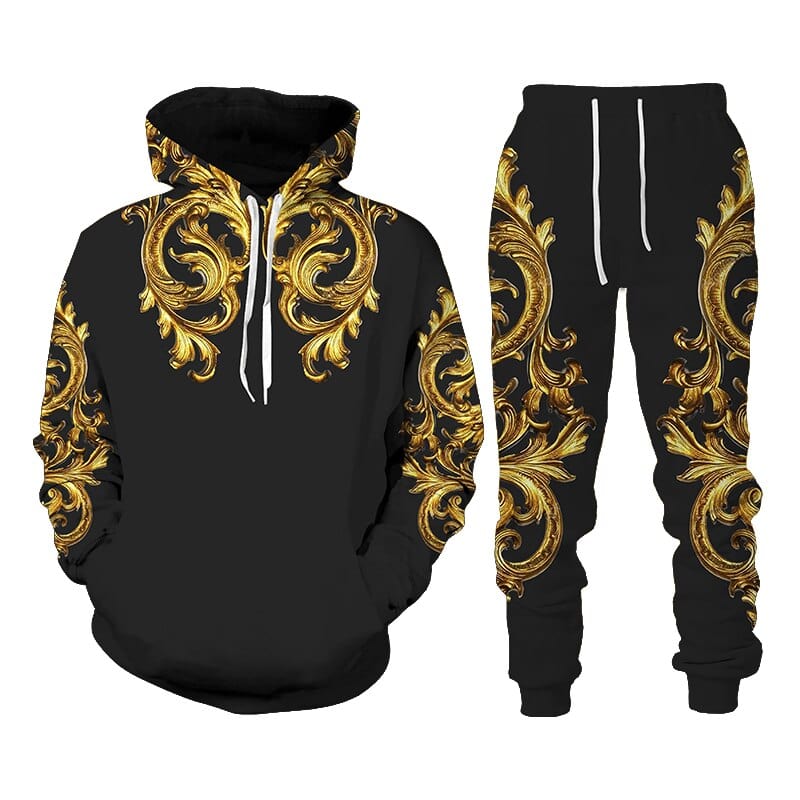 Spring Autumn Two Piece Set 3D Lion Print Men's Hoodies Sweat Pants Sportswear Suits Fashion Men Sweatshirt Sets Tracksuit