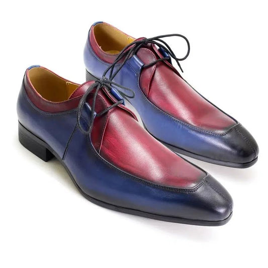 Mens Oxford Shoes Vintage Derby Design Genuine Cow Leather Dress Shoes Formal Business Office Lace-Up Wedding Shoes for Men