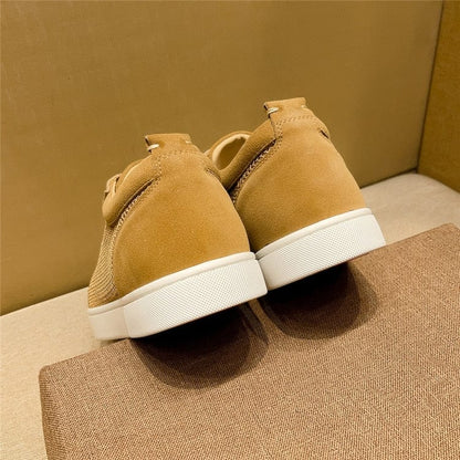 Luxury shoes, red bottom shoes, men's shoes, rivets, low-top leather, all-match casual sneakers shoes 35-48