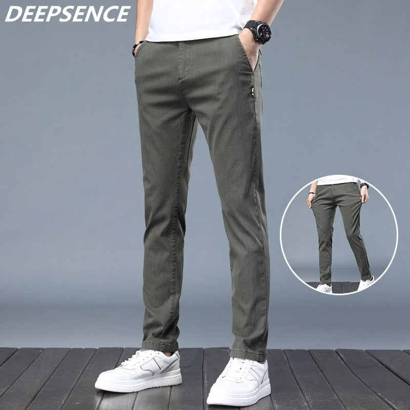 2022 New Men Casual Pants Spring Autumn Elastic Slim Straight Breathable Trouser for Men Daily Office Joggers Stretch Pants Male