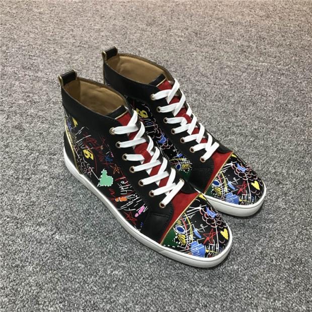 Luxury Shoes Red Bottom Shoes High Top Men and Women Couples Trend Leather Winter Fashion Casual Sneakers