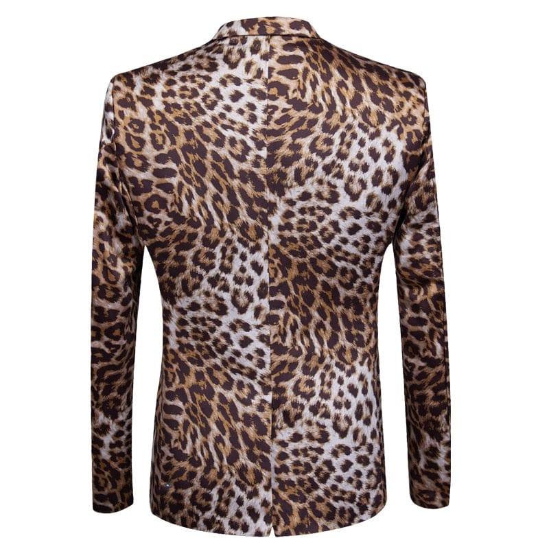 2022 Moda Bărbați Casual Boutique Imprimare Leopard Stil Club de noapte Costum Jachetă Pantaloni/Bărbat Două Piese Blazere Palton Set Pantaloni