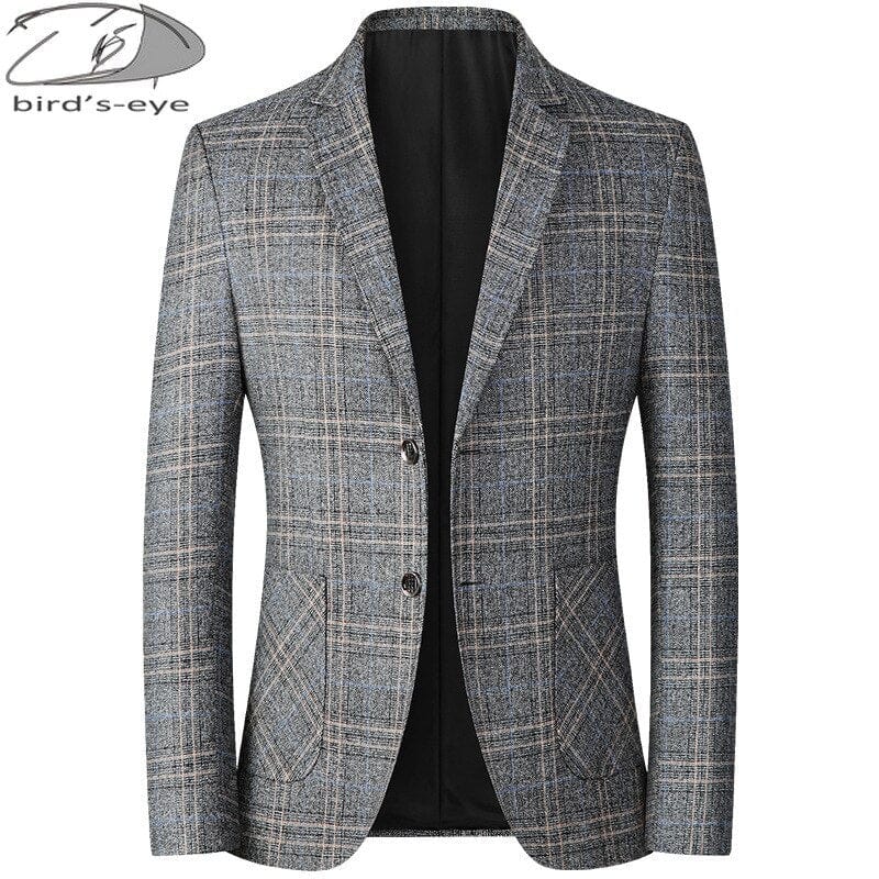 Jachetă cu carouri pentru bărbați, toamnă și iarnă, costum stil nou, subțire, la modă, top business casual, blazer la un singur piept, îmbrăcăminte pentru bărbați