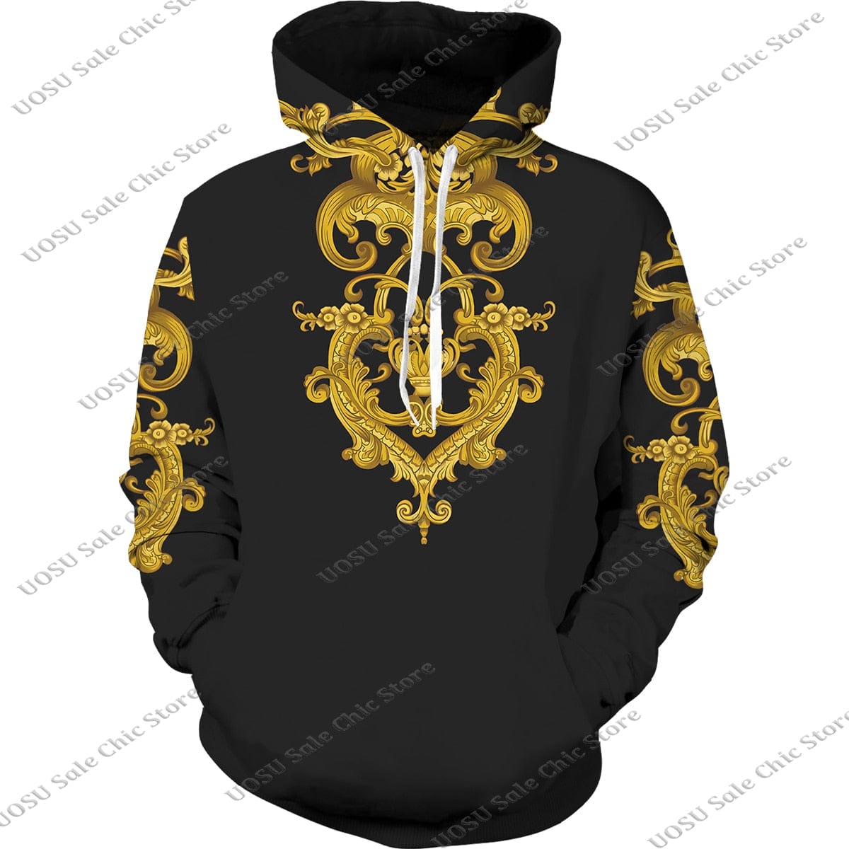 Men Women Golden Pattern Head Printed Hoodie/Trousers/Suit Graphic Oversize Hoodie Pants Tracksuit Mens Clothes Chandal