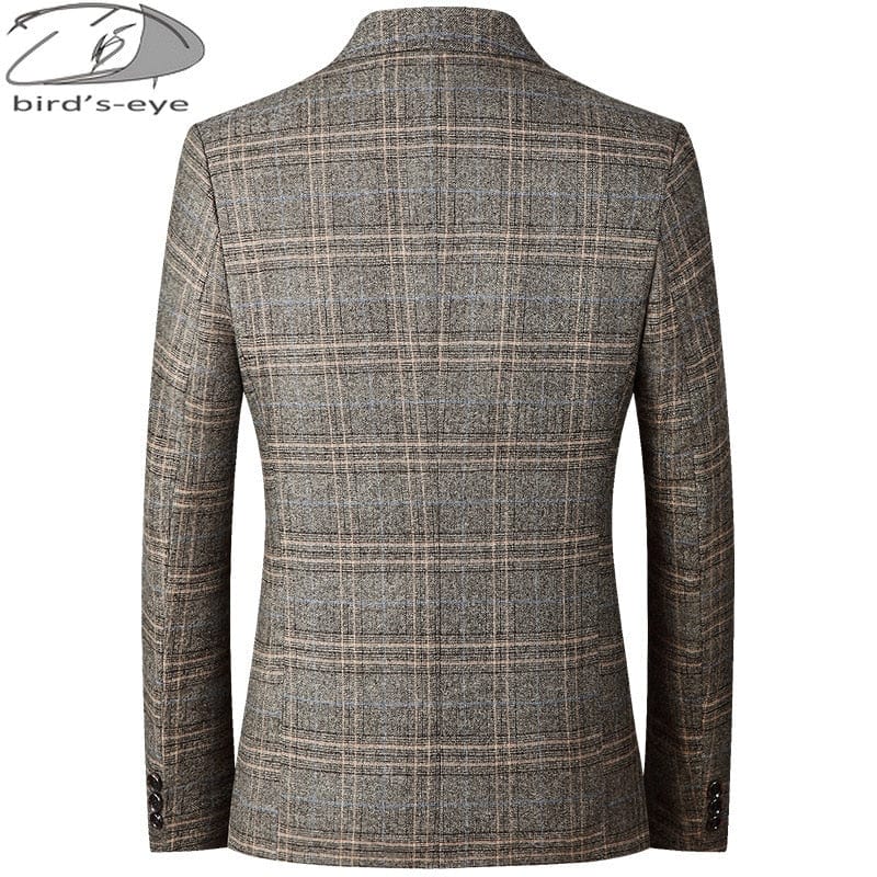 Checked Suit Jacket Men&#39;s Autumn and winter New Style Suit Slim FashionTop Business Casual Single-Breasted Blazer Men&#39;s Clothing