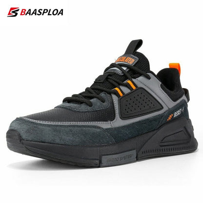 Baasploa Men Casual Waterproof Running Shoes Fashion Leather Skateboard Shoes Non-slip Wear-resistant Male Sport Shoes  New