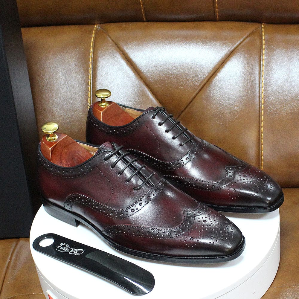 Luxury Men Dress Shoes Genuine Calf Leather Oxford Shoes for Men