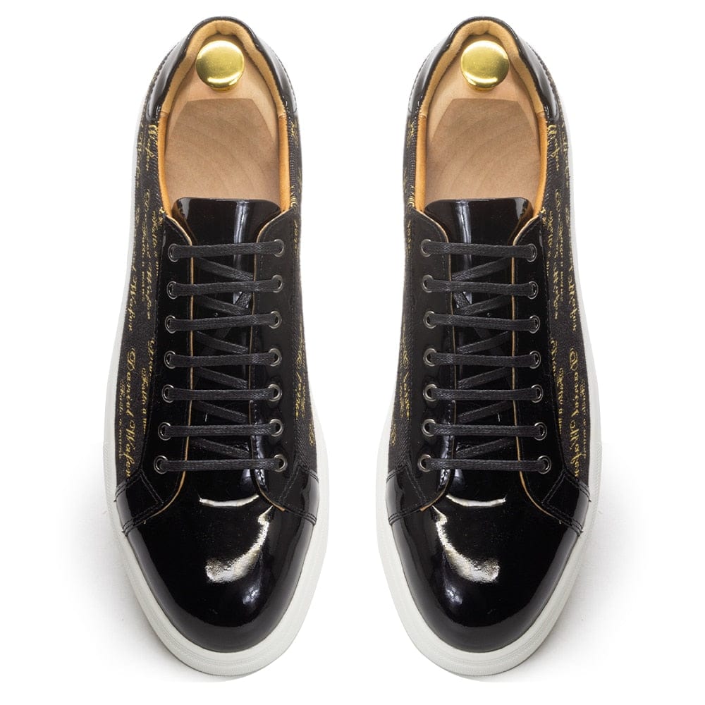 DANIEL WAFER Men's Casual Shoes Luxury Patent Leather Shoes Male Fashion High Quality Lace Up Flats Comfortable Sneaker for Men