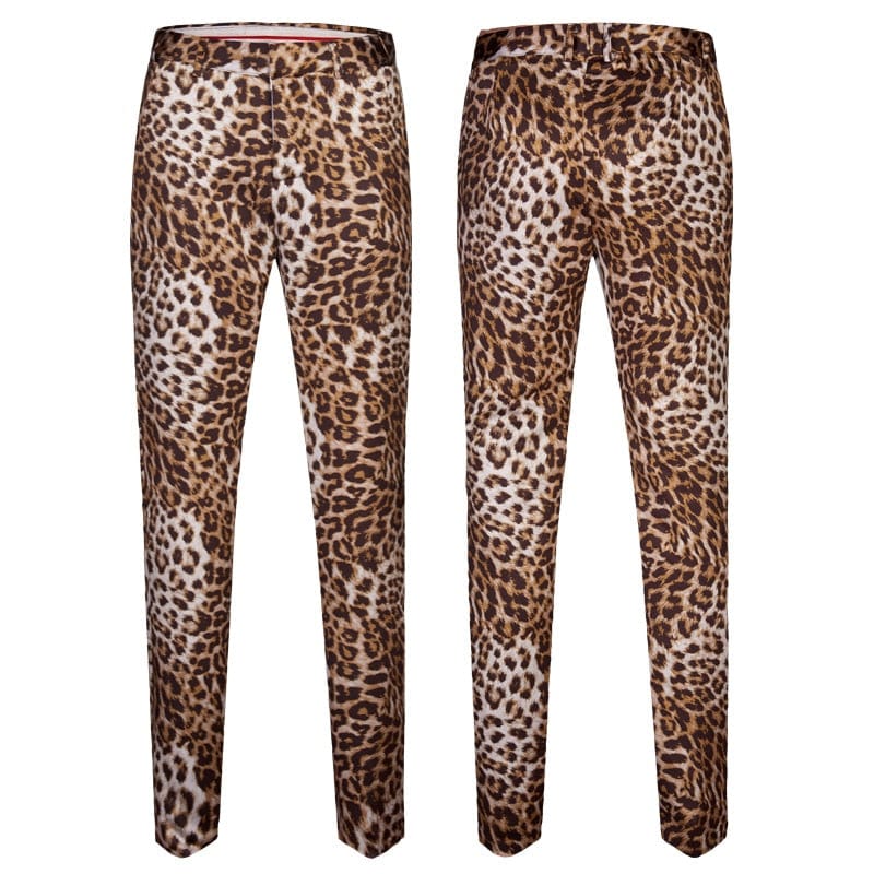 2022 Moda Bărbați Casual Boutique Imprimare Leopard Stil Club de noapte Costum Jachetă Pantaloni/Bărbat Două Piese Blazere Palton Set Pantaloni