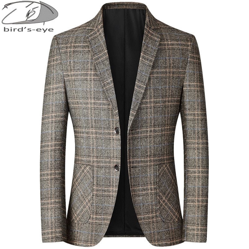 Jachetă cu carouri pentru bărbați, toamnă și iarnă, costum stil nou, subțire, la modă, top business casual, blazer la un singur piept, îmbrăcăminte pentru bărbați