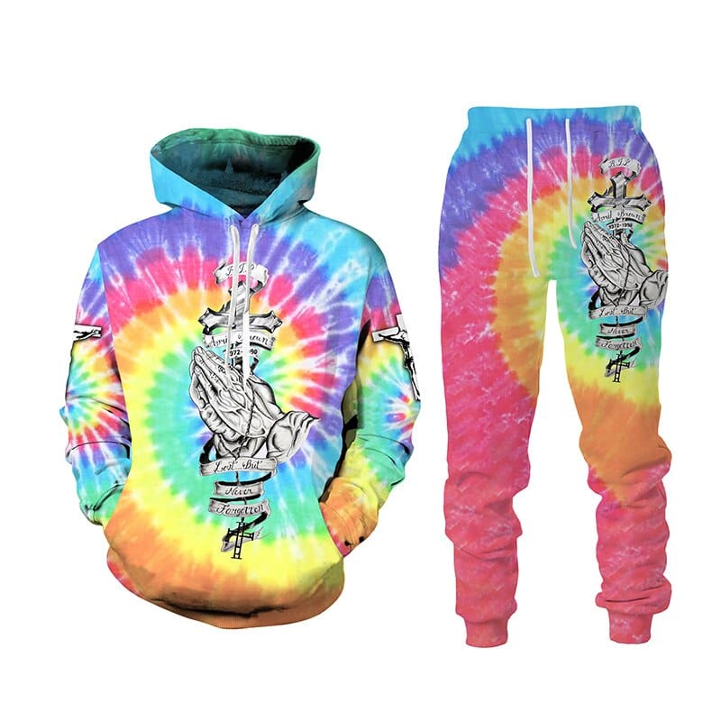 Jesus 3D Lion Print Hoodie + Pantaloni Set Două Piese Trening Bărbați Femei Hanorac cu Glugă Toamnă și Iarnă Costum de îmbrăcăminte pentru bărbați