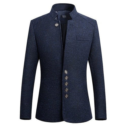 Custom Blazers Chinese Style Stand Collar Printed Suit Jacket / High End Business Casual Large Size M-5XL