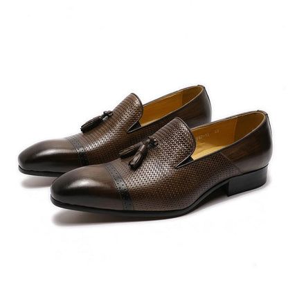 Men's Tassel Loafer – Genuine Leather Slip-On Dress Shoes