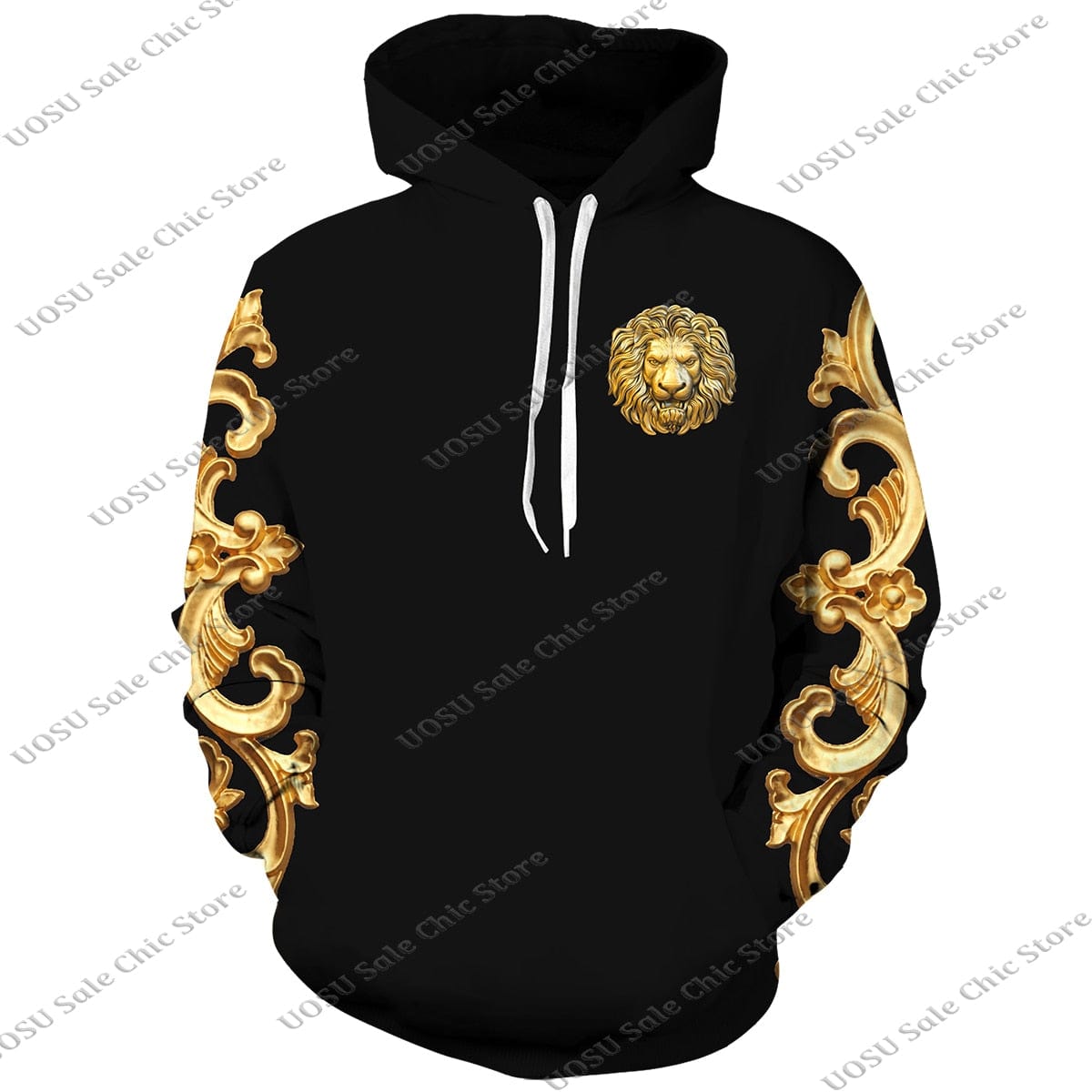 Men Women Golden Pattern Head Printed Hoodie/Trousers/Suit Graphic Oversize Hoodie Pants Tracksuit Mens Clothes Chandal