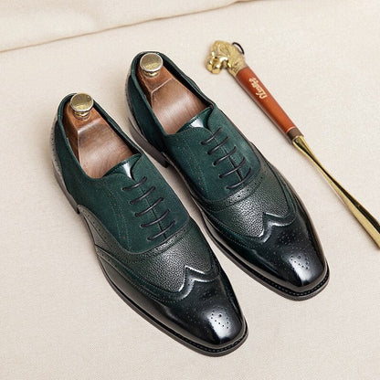 High Quality Men's Dress Leather Shoes Lace up Casual Shoes Men Dress Shoes Brogue Shoes Vintage Classic Business Wedding Shoes