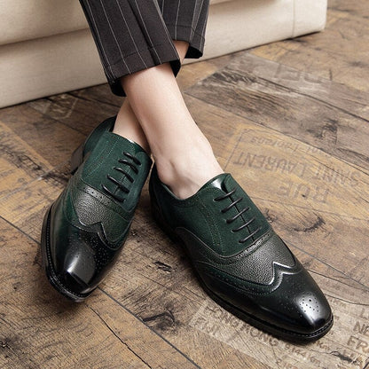 High Quality Men's Dress Leather Shoes Lace up Casual Shoes Men Dress Shoes Brogue Shoes Vintage Classic Business Wedding Shoes