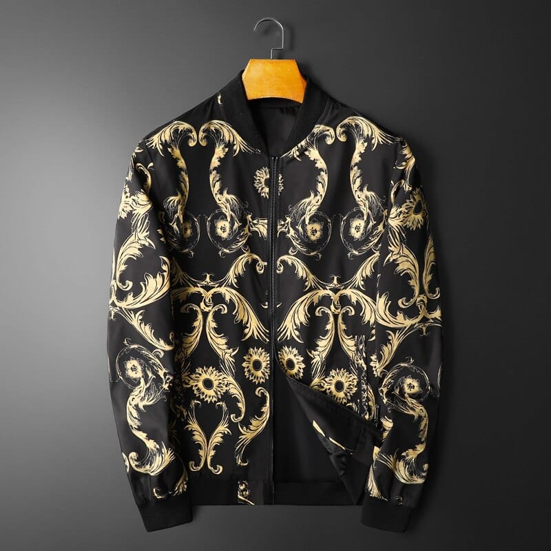 Large Size M-5XL 2022 New Boutique Fashion Printing Mens Casual Stand Collar Jacket Luxury Delay Stage Coat Male